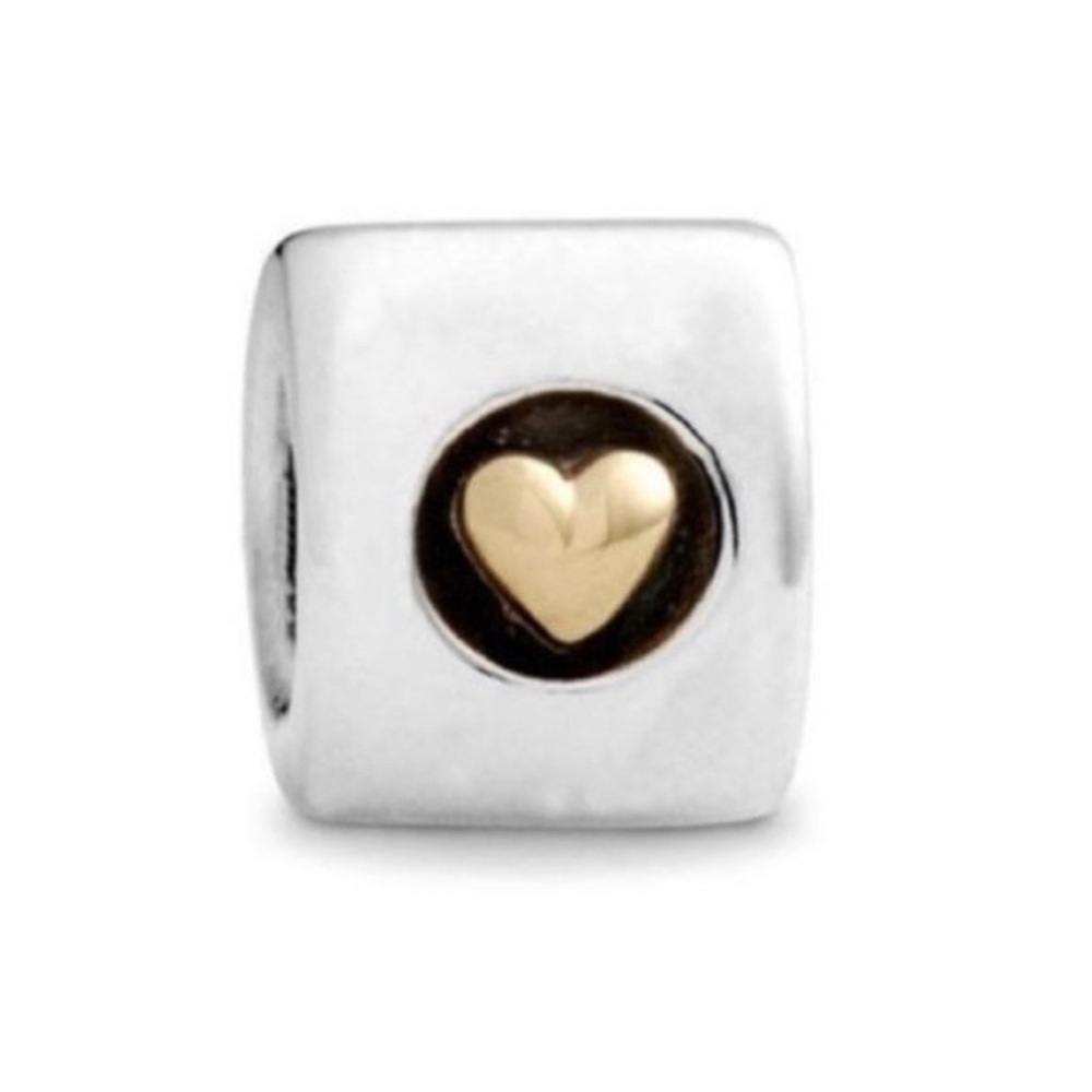Pandora Silver and Gold Heart Bracelet Charm